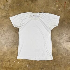 Vtg 70s 80s Jockey Power Knit T-Shirt Men's M White Thrashed Distressed USA Made